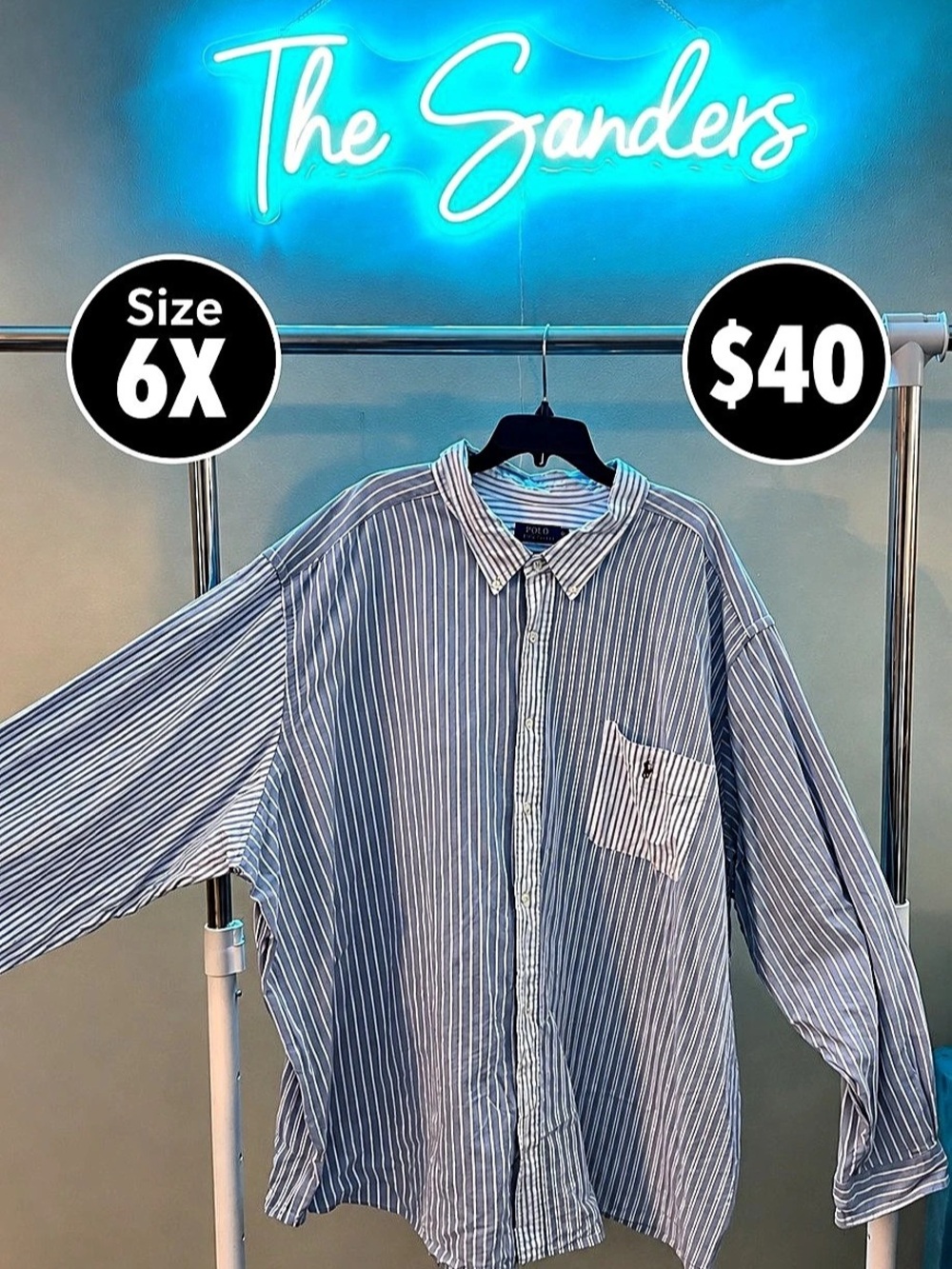 Polo Ralph Lauren Men's Striped Button Down Blue White Size 6X